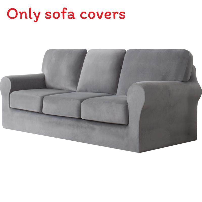 Elastic Polyester Sofa Cover For One Two Three Seat Sofas With Antiwrinkle And Easy Clean Functionality