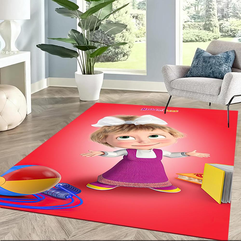 Masha Bear Area Rug Design for Kitchen Study Room Foyer Balcony Anti-slip Rug Office Home Decor Birthday/Christmas Gift