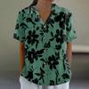 Women's Shirt With Floral Print Buttons, Long Sleeved Casual Regular Shirt Collar Top