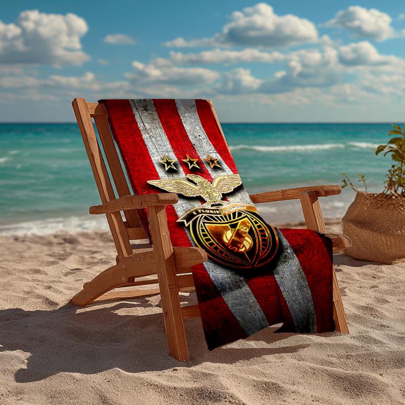 Ultra-Soft Beach Towel with Benfica Theme,Ideal for Pool - Camping, Diving - Perfect Travel Essential, Vibrant Beach Towel.