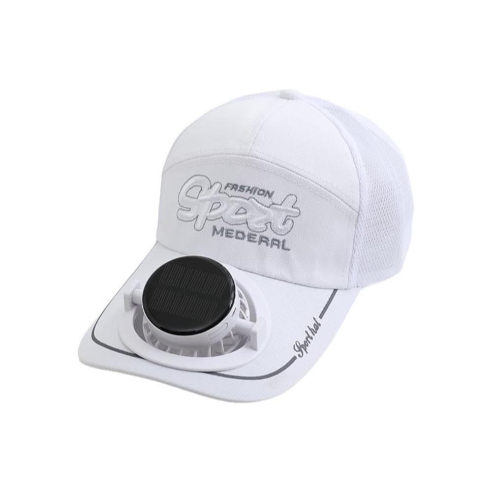 Duck Tongue USB Charging Fan Hat Polyester Sun Protection Hat Outdoor Activities белый