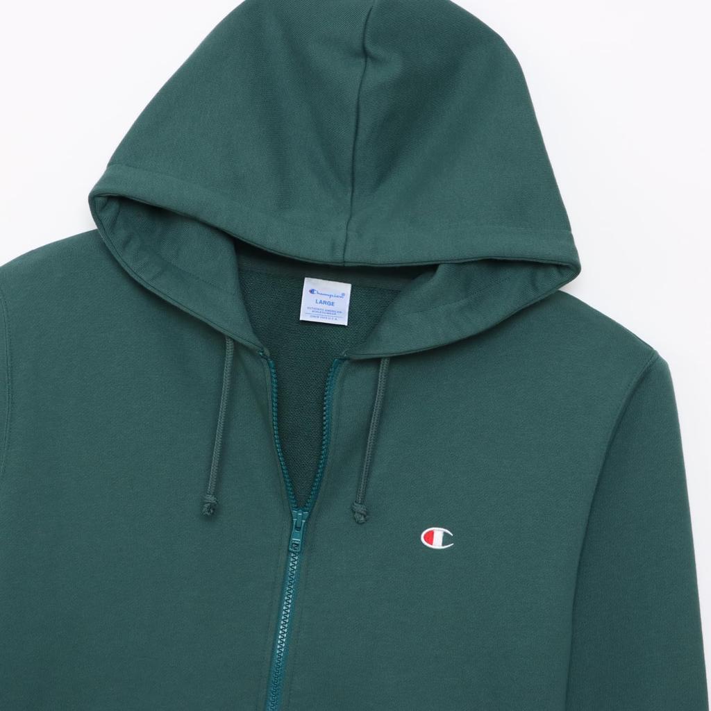 Champion Long Sleeve Cotton USA Fleece Hoodie with Embroidered Logo and Zip Deep Green Men's Hoodie, C3-W104/C3-W104L/C3-W104Z/C3-Y137/C3-Y137L,