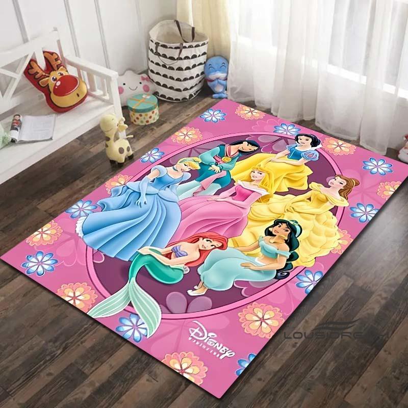 Tappeto con Disegno di Principessa Cartone Animato - Decorazione per Stanza, con disegni di Ariel e La Sirenetta, lavabile in lavatrice e morbido, perfetto per