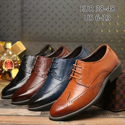 Men/'s Oxford Leather Shoes Wedding Dress Pointed Oxfords Casual Formal Size 6-13