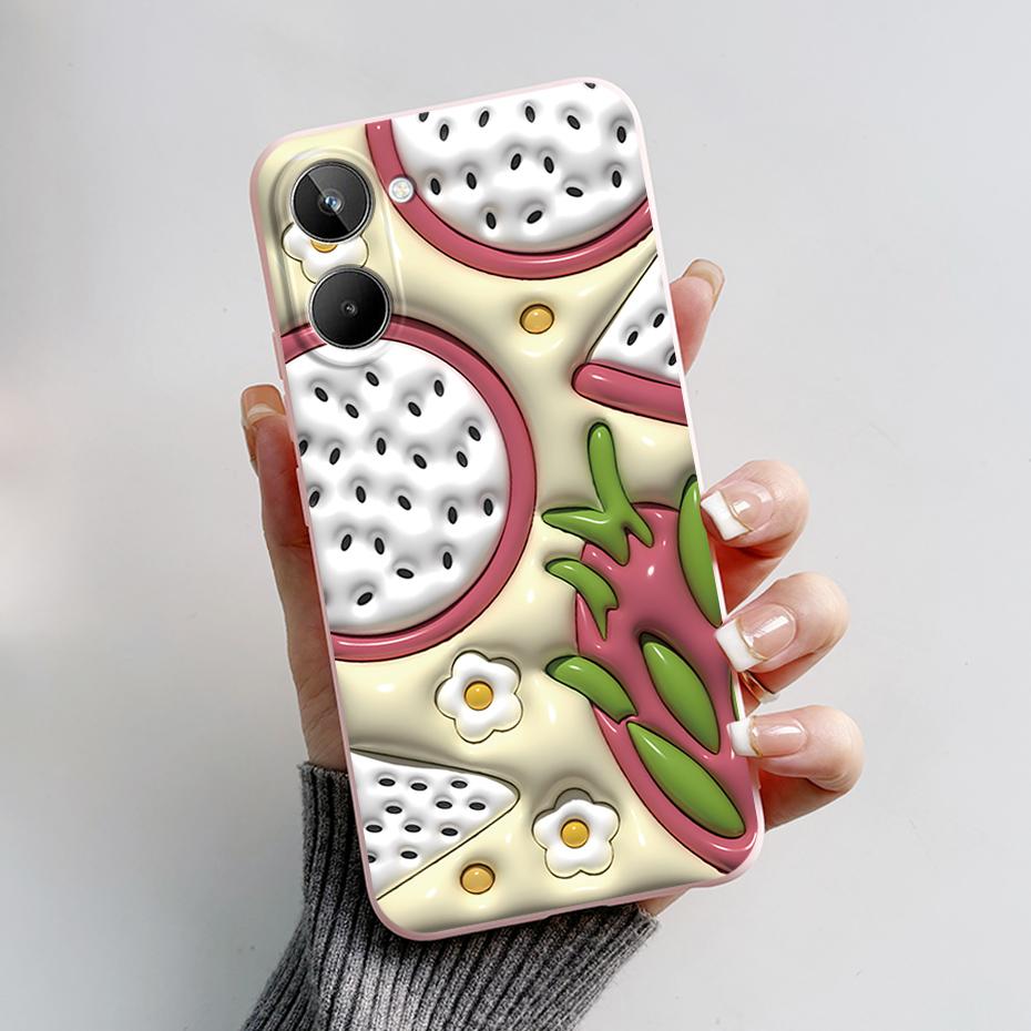 For Realme 10 4G 6.4" Soft Silicone TPU Shockproof Phone Case For Realme 10 RMX3630 Cartoon Pattern Bumper Protective Back Cover