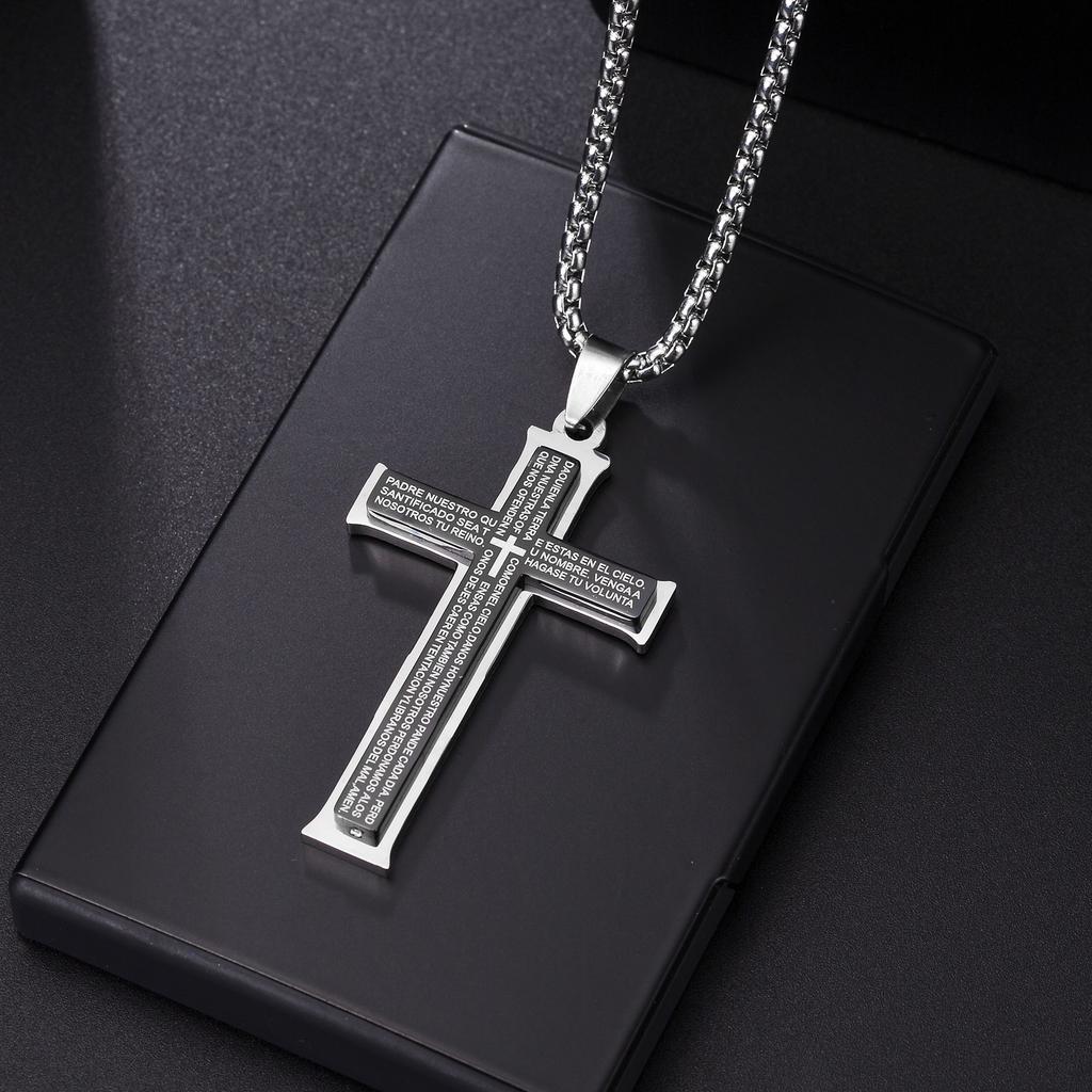 Christian Jesus Cross Necklace for Women Men Stainless Steel Chains Choker Religion Pendants Jewelry Prayer Baptism Gift