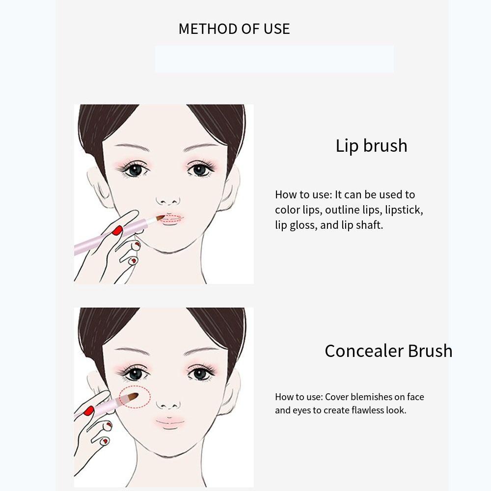 Telescopic Lip Gloss Brush Aluminium Tube Double-ended Lipstick Brush  Women