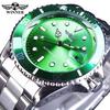 Winner Automatic Mechanical Watch Business Casual Waterproof Luminous Calendar Hollow Stainless Steel Strap Watch Male 8066