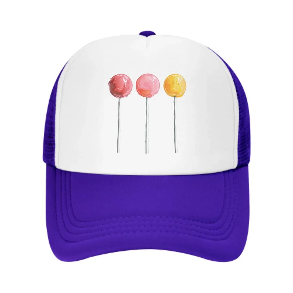 Drei Lolli Baseballkappen Mode Truckerhut Unisex Netzmützen für Damen Unisex Outdoor Freizeit Reisen Neutraler Sonnenschutz