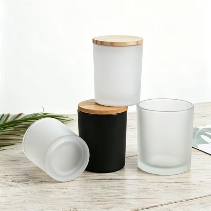 Luxury Candle Jars Black White Empty Candle Jars 7oz 10oz 14oz Glass Candle Holders Lanterns Candle Jars With Lids and Boxes