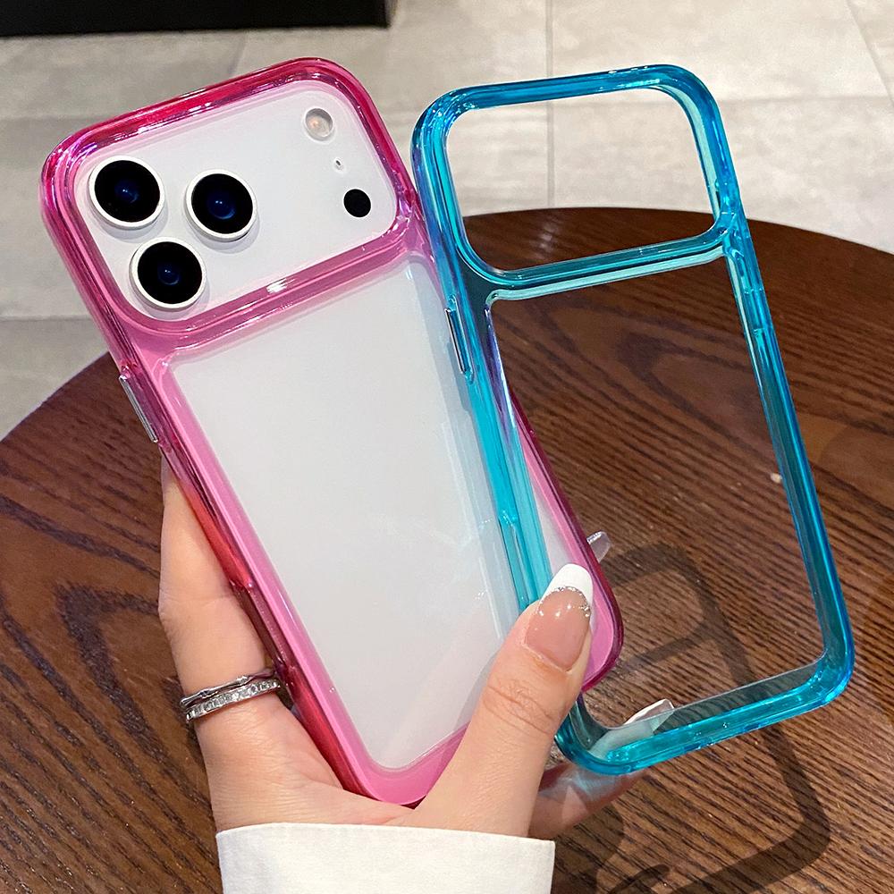 Simple Shockproof Frame Clear Phone Case for For Iphone 11 12 13 14 16 1 17 Pro Max Air 16 Plus Protective Bumper Back Cover Case