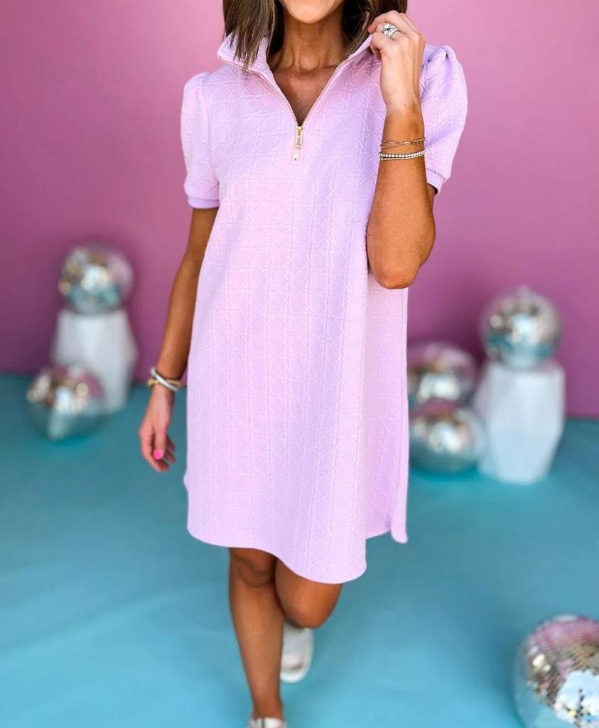 European & American Women's Summer 2024 Elegant Loose Turn-down Collar Zipper Short Sleeve Dress