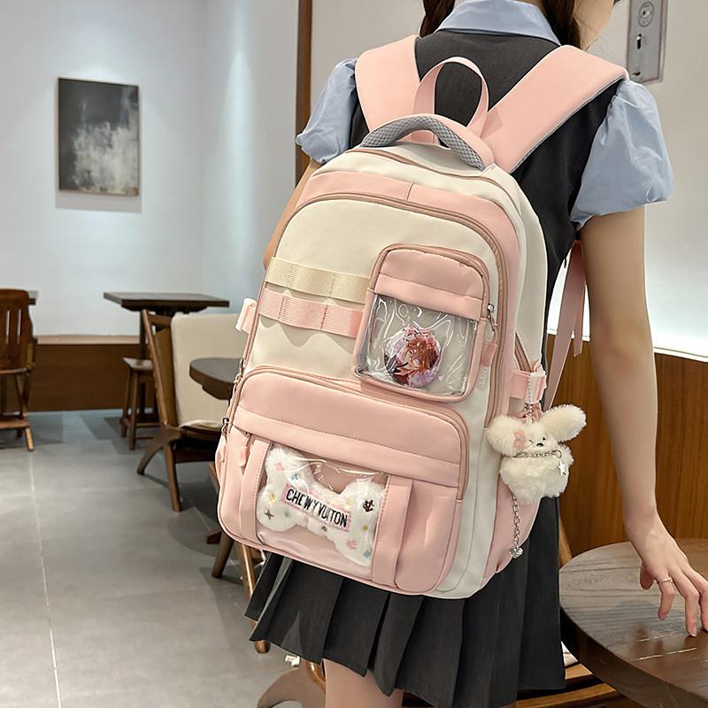 Fashion Teen Backpack With Contrast Colors And Spacious Interior For Use Daily