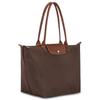 Longchamp Bolso de Hombro de Nailon con Logo de Marca Le Pliage Grande para Mujer Marrón Oscuro 1899089002