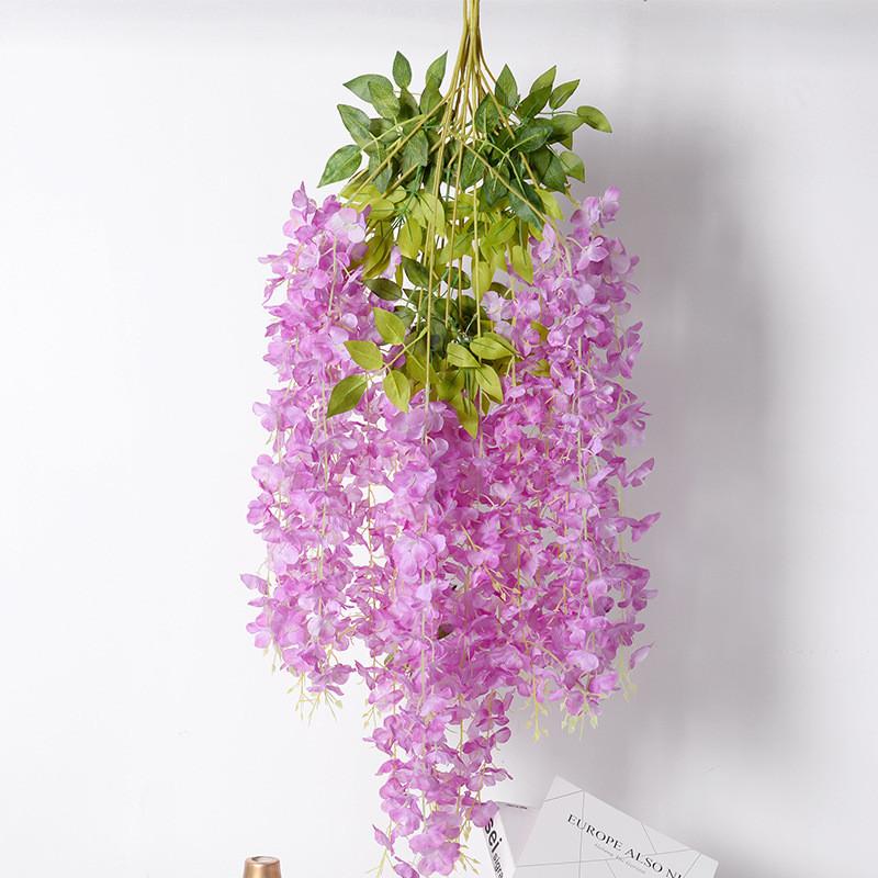 Artificial Wisteria Vine Flower String Violet Flowers For Event Decoration