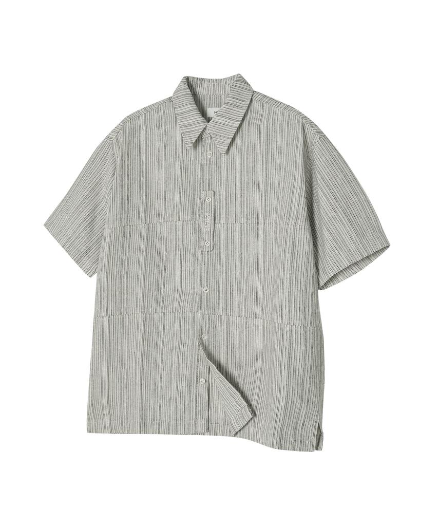 NOISE Fennel Linen Striped Shirt - Khaki Beige