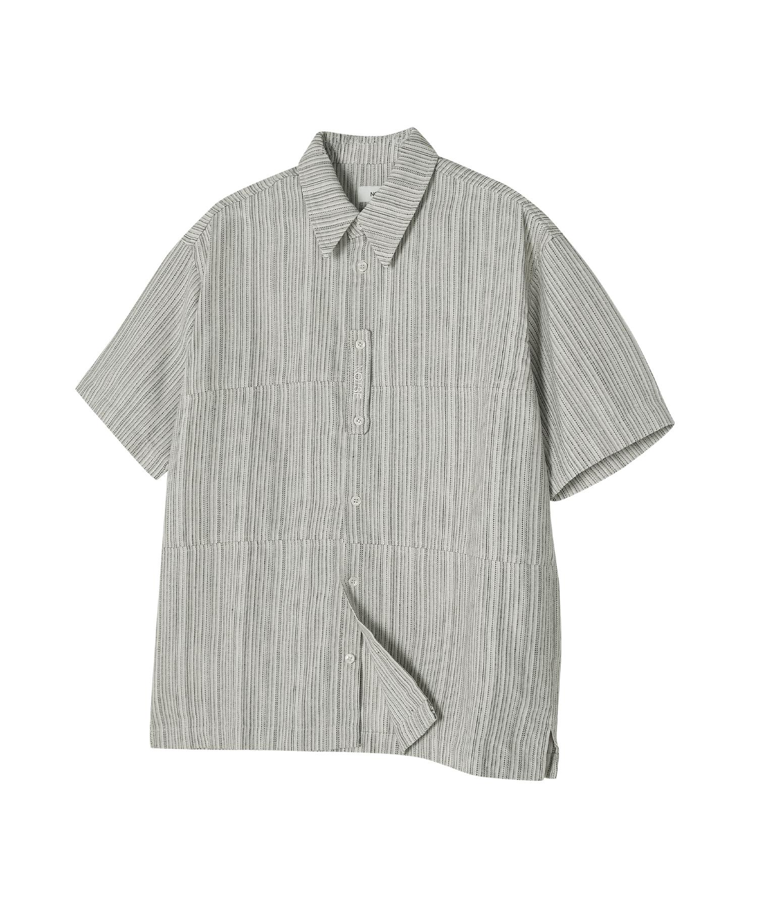 Noise Fennel Linen Striped Shirt - Khaki Beige Khaki Beige/S