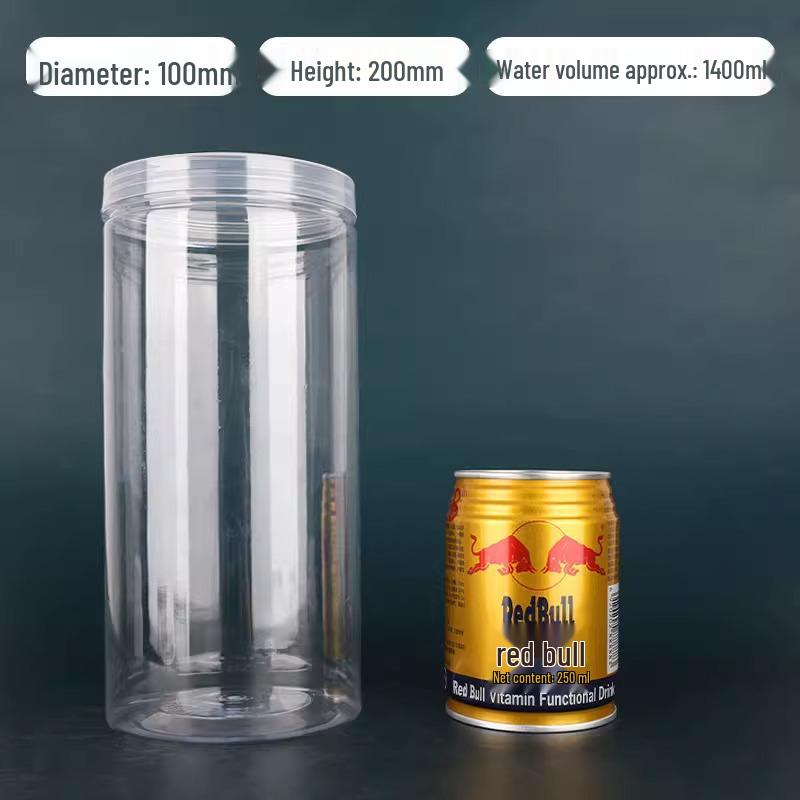 Transparent Food-Grade PET Storage Jars, Wide Mouth for Grains and Candy