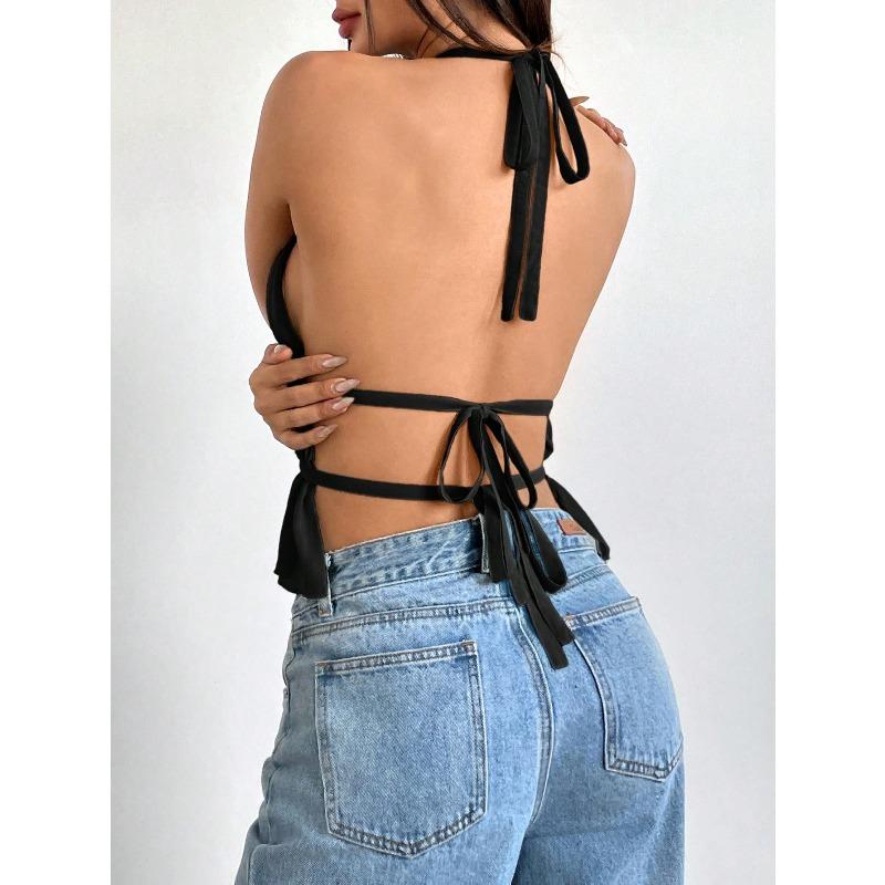 VEZFAA Dámská móda Ležérní Léto Jaro Jednobarevný potisk Halenky a košile bez rukávů