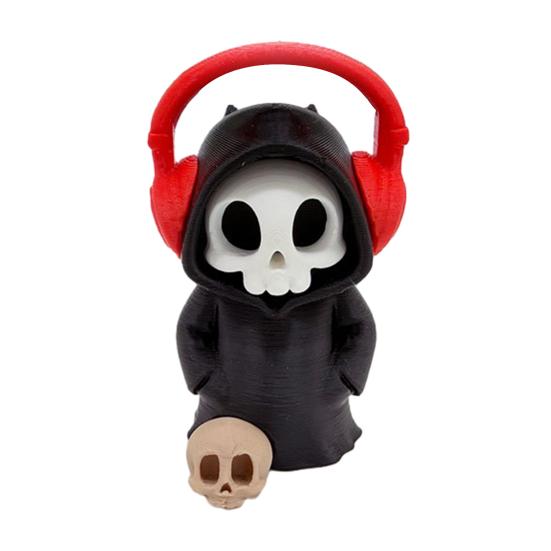 Mini Grim Reaper Statue, 3D Printed Halloween Skull Grim Reaper Figurine for Tabletop, Desk, Shelf Home Decor