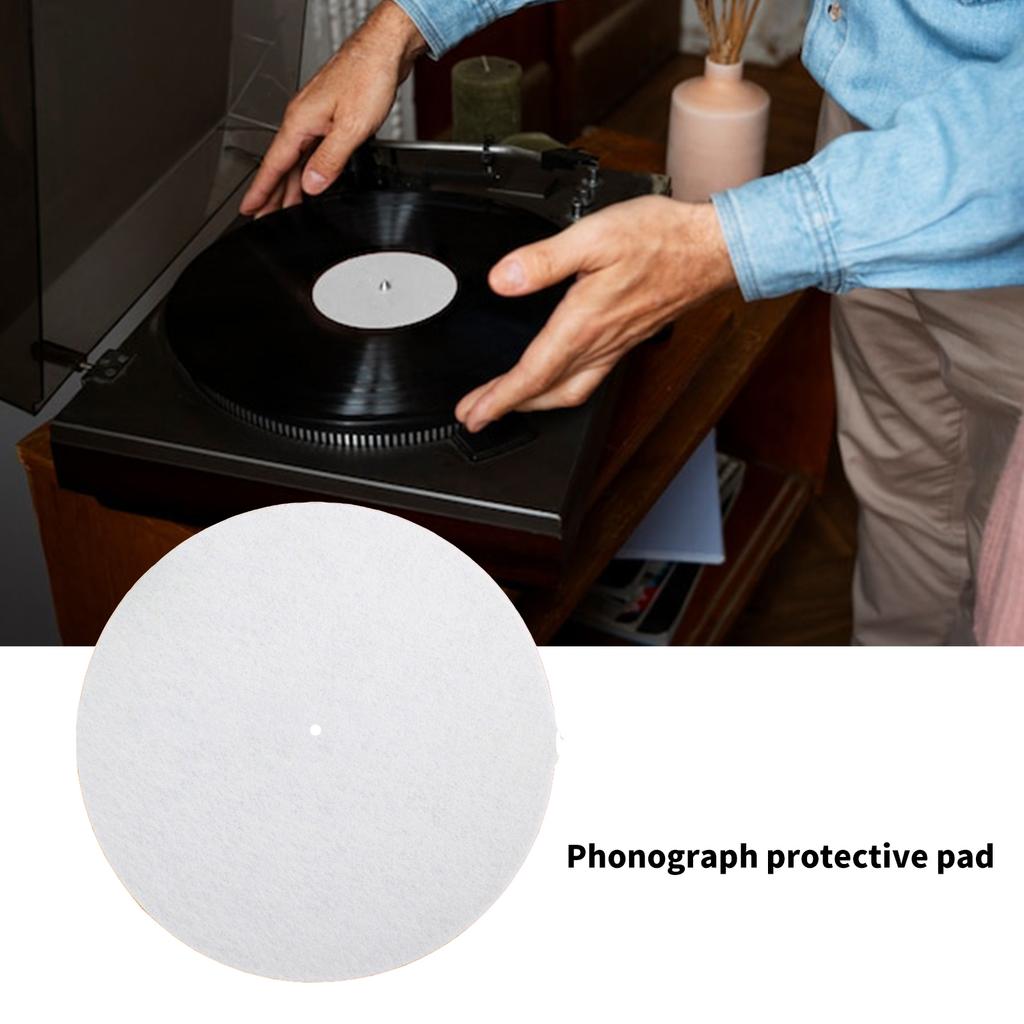 Premium Wool Slipmat Anti-Static Turntable Slipmat Soft Foldable Turntable Mat for Record Player Protecting