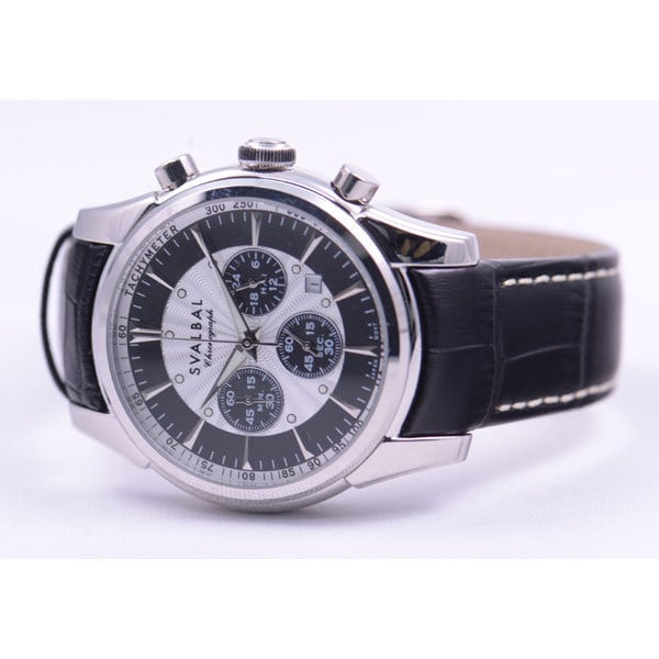 SVALBAL Pánské SV11-LWH (Křemenný pánský sluneční plamen) Kulaté hodinky Black Multi-Hand Analog