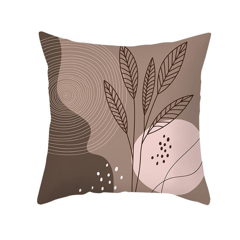 Illustration Style Simple Floral Geometric Print Cover Car Sofa Cushion Cover Luxury Home Decoration Cushion Cover