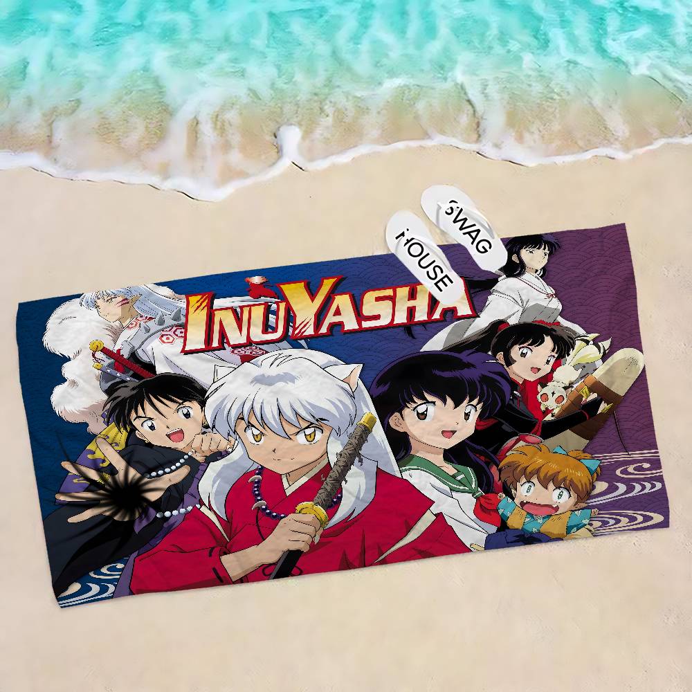 Japanese Anime Inuyasha Big Microfiber Beach Towels Quick Dry Towel Sand Beach Towels Pool Towel for Travel Swim Pool Yoga