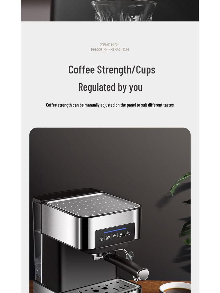 Compact Espresso Machine with Milk Frother for Home & Office