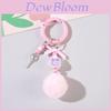 Colorful Ball Keychain With Diy Letter Beads For Bag And Phone Accessories