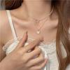 Cute Heart Shape Pendant Necklace with Pearls Chain Aesthetic Jewelry for Women Perfect for Weddings and Parties