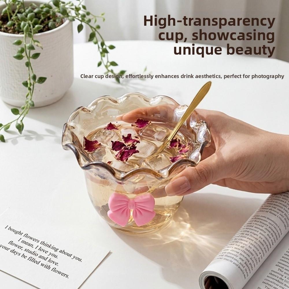 Wide Mouth Glass Bowl Heat-Resistant Yogurt Bowl Cute Ice Cream Cup Dessert Bar