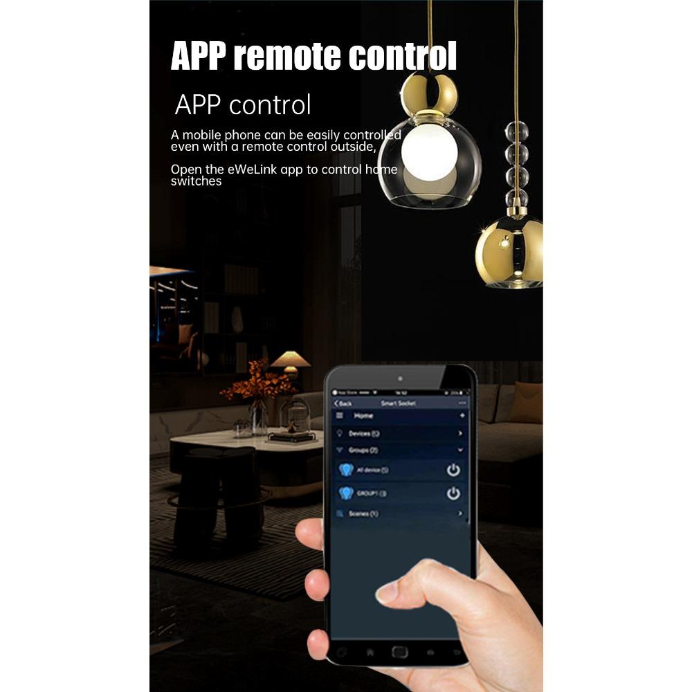 Interruptor WiFi, relé, interruptor inteligente, interruptor remoto con cableado de fase/neutro, control por aplicación con temporizador, compatible con Alaxe.