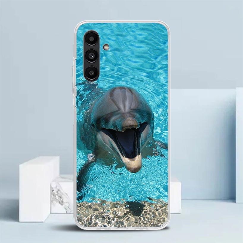Ocean Animal Cute Dolphin Phone Case For Samsung Galaxy A17 A37 A57 A16 A15 A14 A13 A56 A55 A54 A53 A36 A35 A34 A33 A26 A25 A24