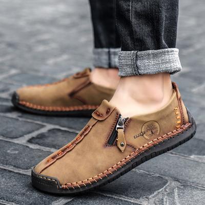 Heren Casual Sneakers Zijrits Ademend Zachte Zool Schoenen PU Leer Duurzaam Dagelijks Werk Kantoor Schoenen Zapatos Para Hombres