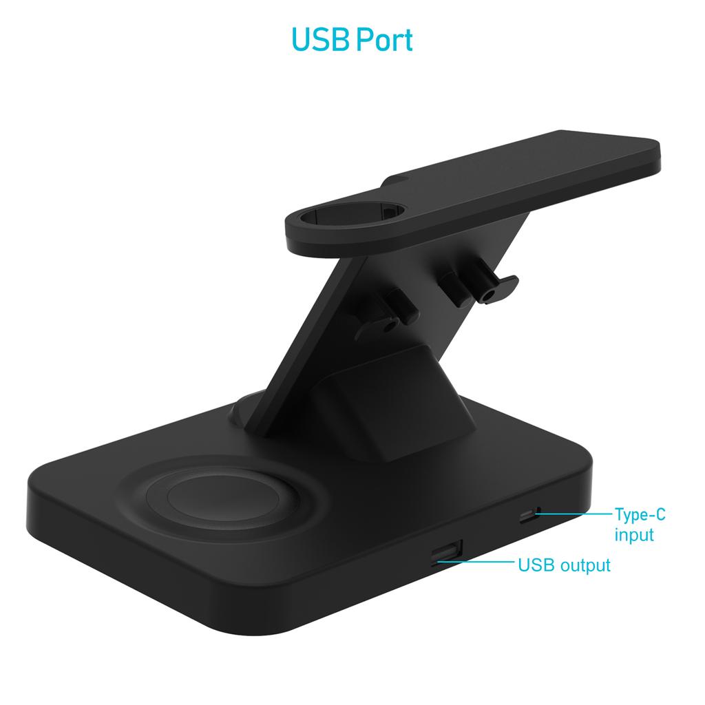 F16 Wireless Charger 5 In 1 Wireless Charging Station for Multiple Devices 15W Fast Charging Dock