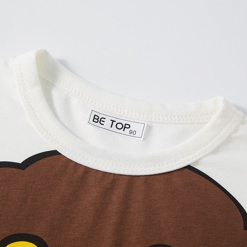 Summer Animal Clothes Watermark Lion Half Sleeve Small Children's Clothing Kids T-Shirt Short Sleeve T-shirt Pure Cotton Boys Tops