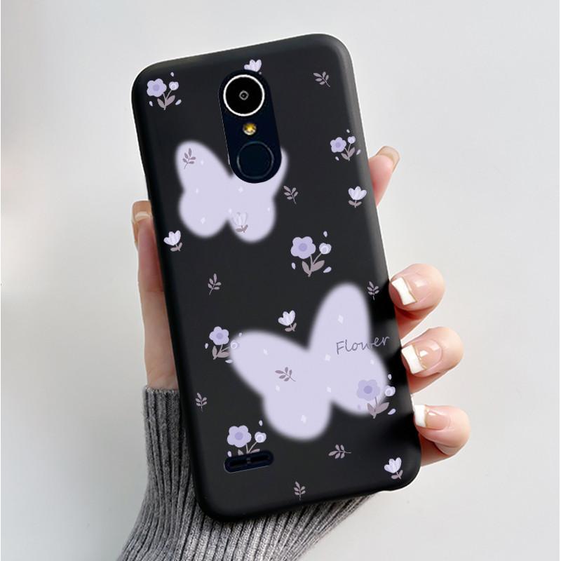 Hülle Für LG K8 2017/LG K8 2018/LG K9 2018 Weiches Silikon Schwarzes Gehäuse Für LG K10 2016/LG K10 2017 Hülle Niedliche Blume Cartoon Hülle