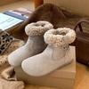 [Fan Jieya] Retro Short Boots Women's 2025 Winter New Lamb Wool Flat-bottomed Casual Versatile Warm Snow Boots