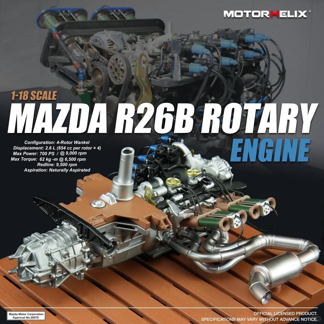 Motorhelix 1:18 Mazada R26B Rotray Martley Nilu27 V12 Motor Fertiges Modell Ausstellungsstück Limitiert 787B Autoenthusiasten Spielzeug Geschenk