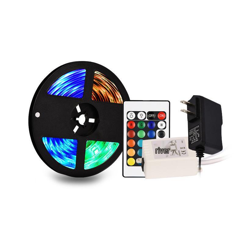 

RGB LED Strip Light Set: 12V, Soft, Self-Adhesive, 24/44-Key Control, 5050/2835 Flexible Strips 2835-60 LEDs/m-5m-Non-waterproof
