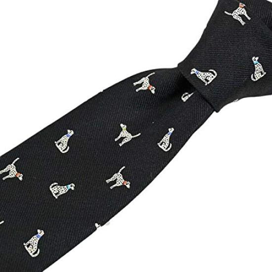 Paul Smith Necktie, Brand Necktie (8cm wide), Dog design (BlackOff-white (PS186)) [Used]