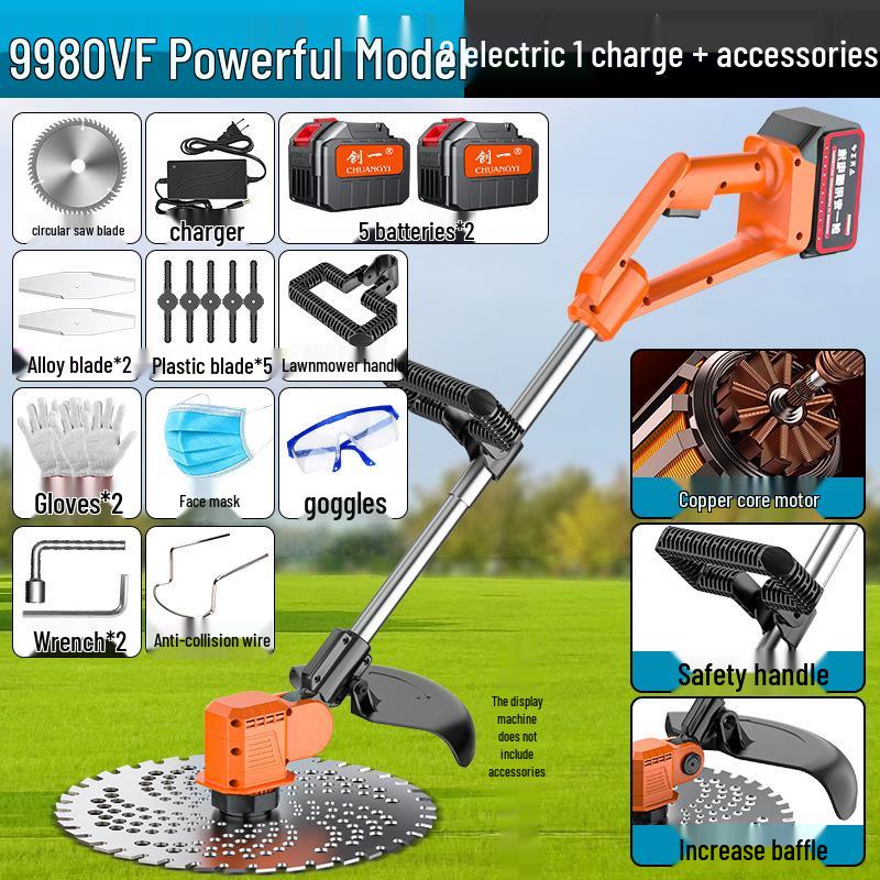 Chuangyi Multifunktionaler Lithium-Akku-Rasenmäher und Motorsense