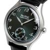 The STAC Japanese-made 36mm Classic Retro Watch for Men and Women, Blue-Green and Black Crocodile Leather, ST-AR002