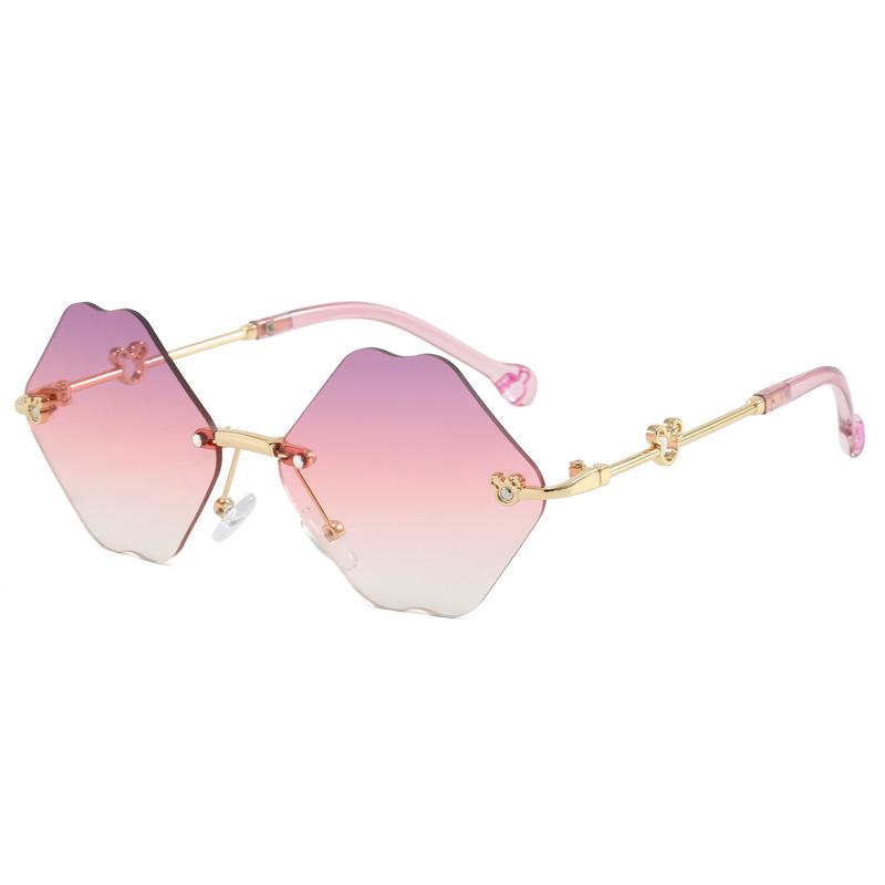 Fashion trend children's sunglasses metal hexagonal sunglasses boys and girls cute personality children's glasses