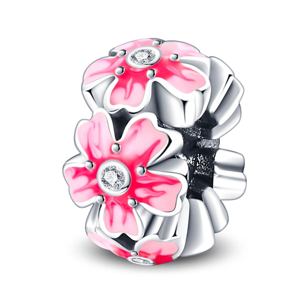 Spring Floral Theme Romantic & Natural Yellow Blue Charms Beads Fit 925 Charms Bracelet Beads Jewelry Gifts for Women