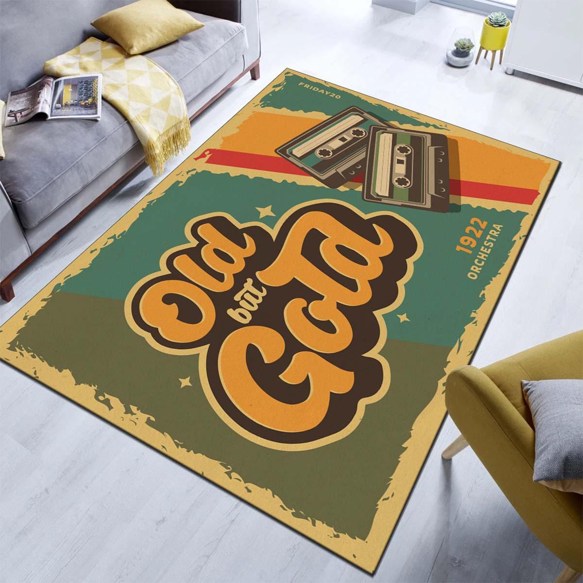 

Vintage Tape Print Non-Slip Area Rug - Washable Polyester Carpet for Living Room, Bedroom, Dining & Office Decor - Perfect Gift 50x80cm