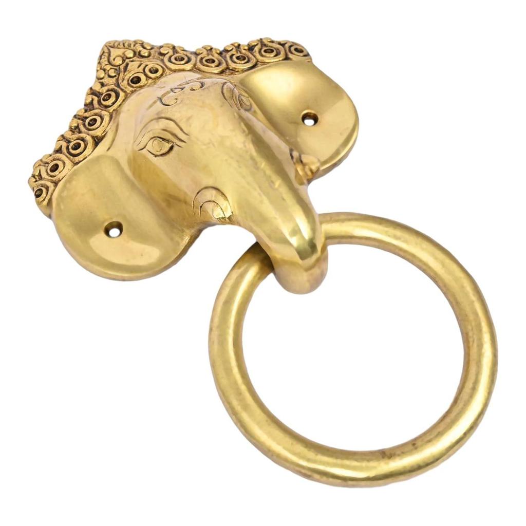 Brass Elephant Door Knock for Main Door | Antique Finish |  Elegant Home Entrance Décor | Durable & Stylish Front Door Accessory (3) | Pack of 1