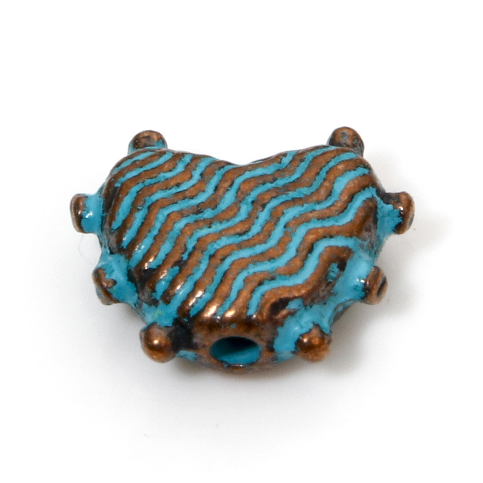 

50/100 Pcs Zinc Based Alloy Spacer Beads Flower Half Moon Star Heart Patina For Diy Jewelry Making Antique Copper Blue Charms as shown