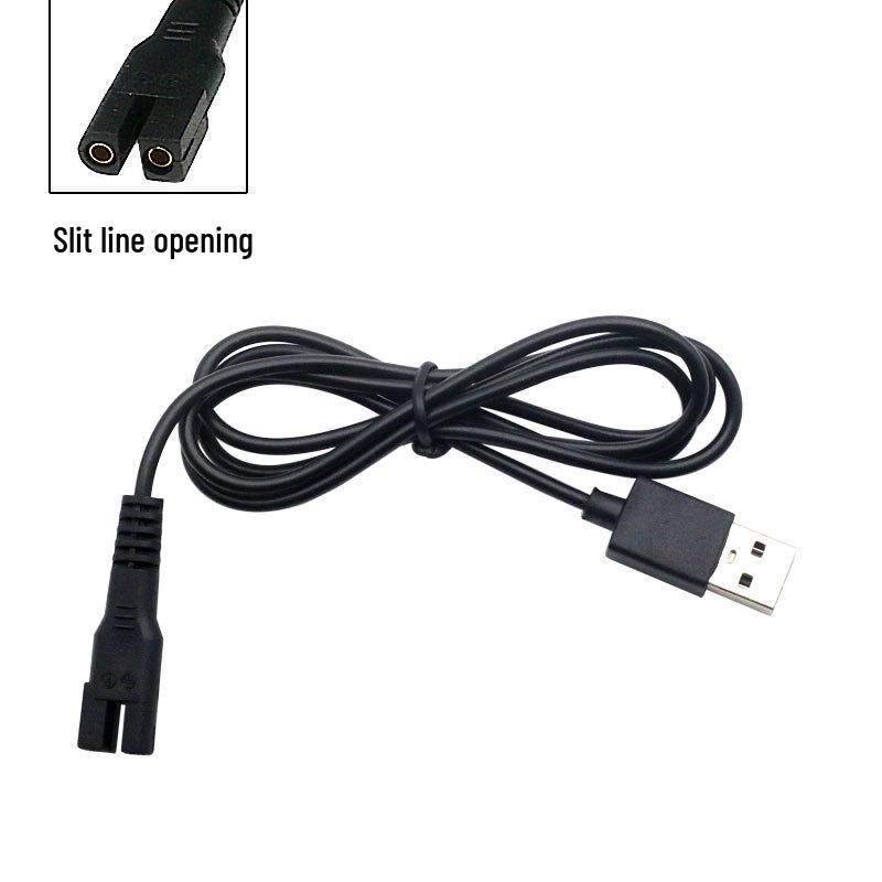 Universal USB Electric Shaver Charger Cable - Durable PVC Injection Molded Power Cord.